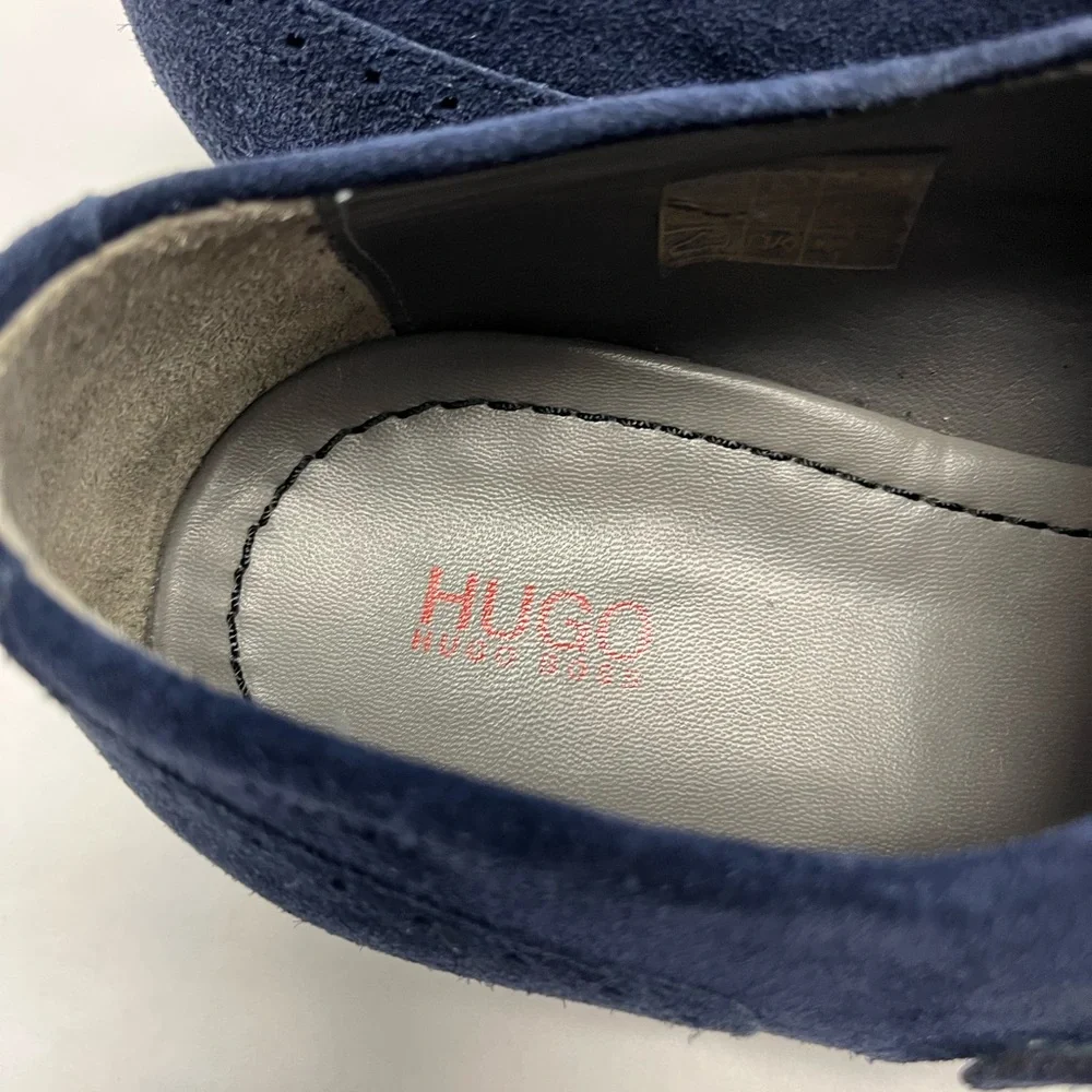Hugo Boss Blue Suede Derek‎ Double Monk Strap Shoes Sz. 11